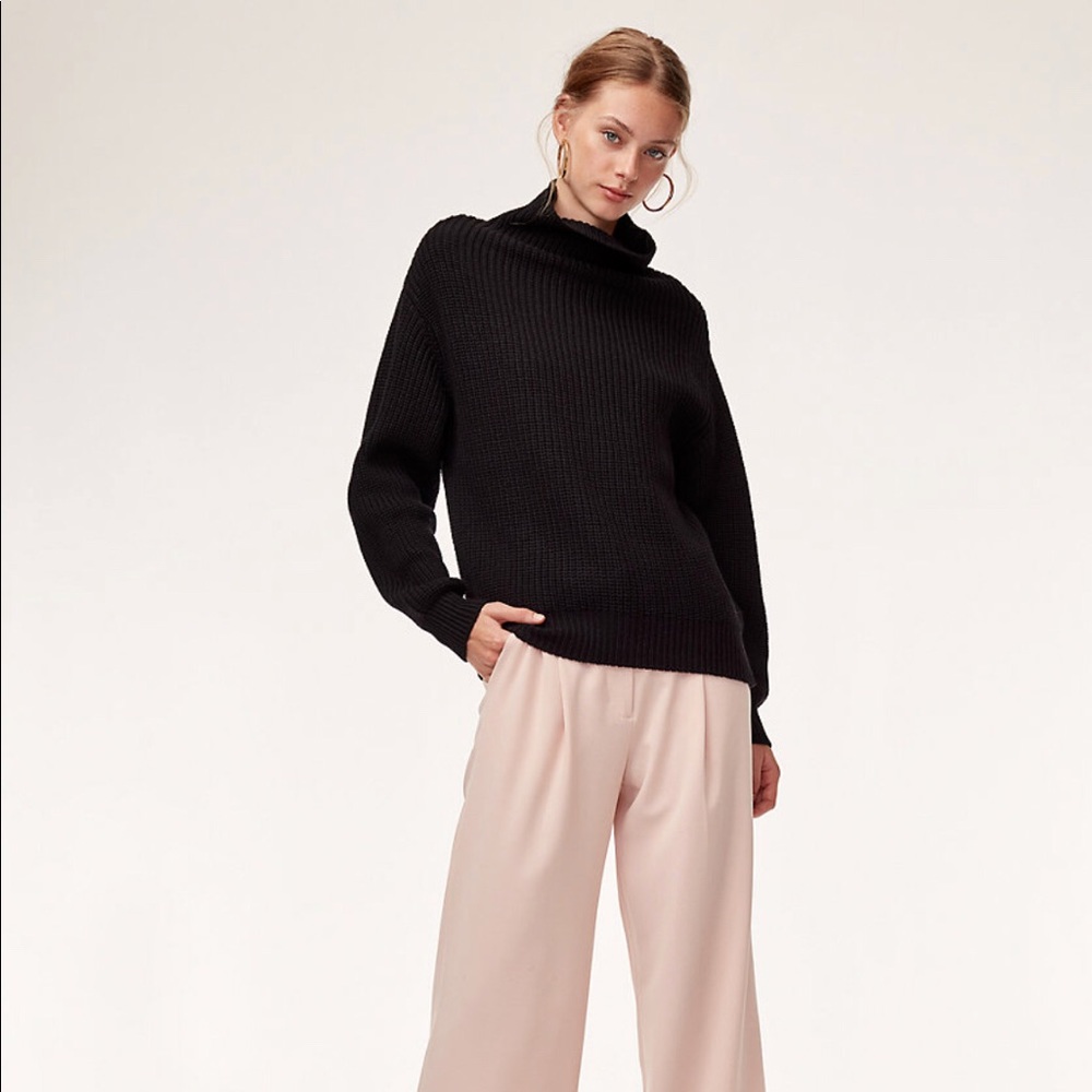 Wilfred Montepellier Ribbed Black Wool Sweater